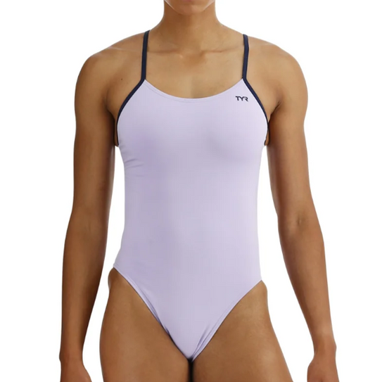 TYR Women's Durafast One Solid Cutoutfit Swimsuit Lavender